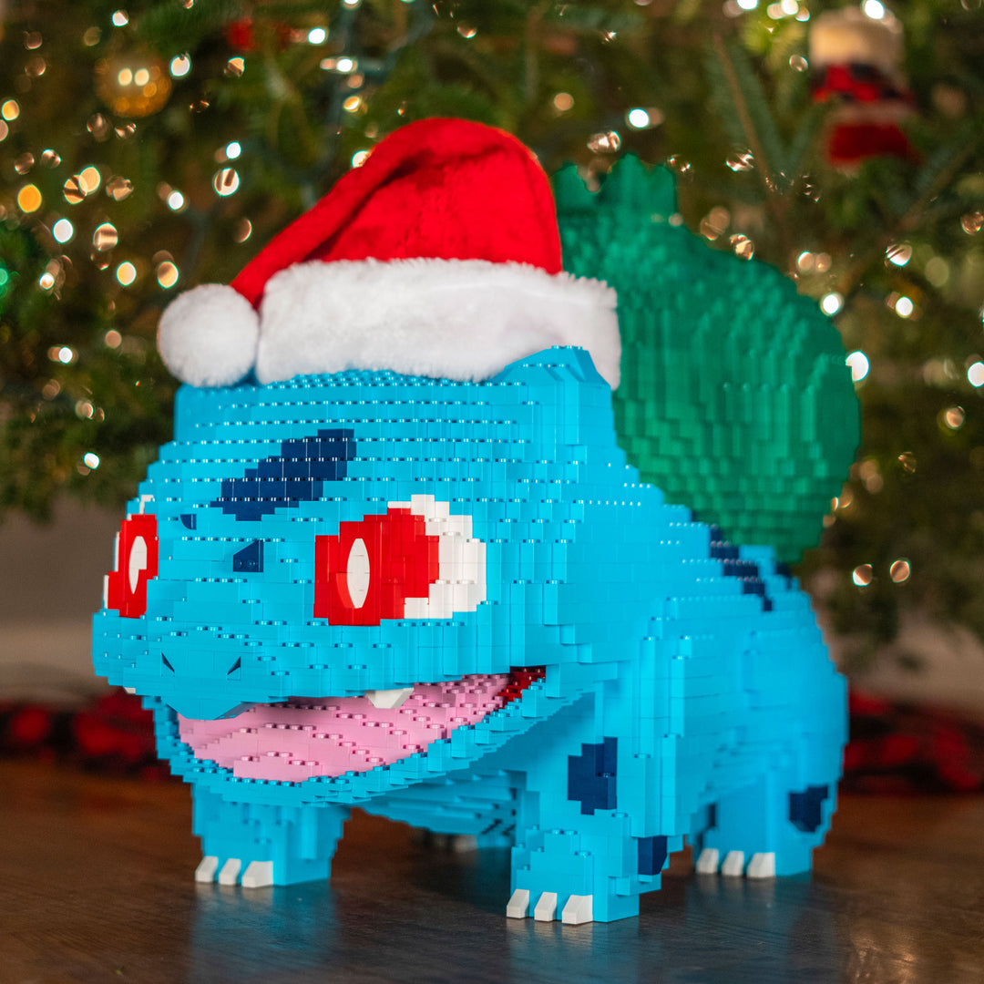 Petal Pal built with LEGO® bricks - by Bricker Builds in a santa hat 