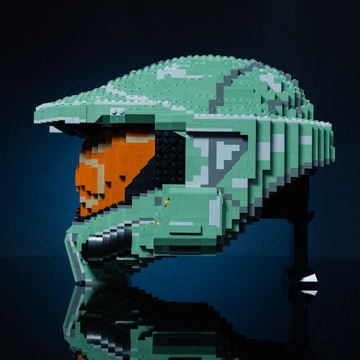 Spartan 117 Life-Sized Replica Helmet built with LEGO® bricks - by Bricker Builds