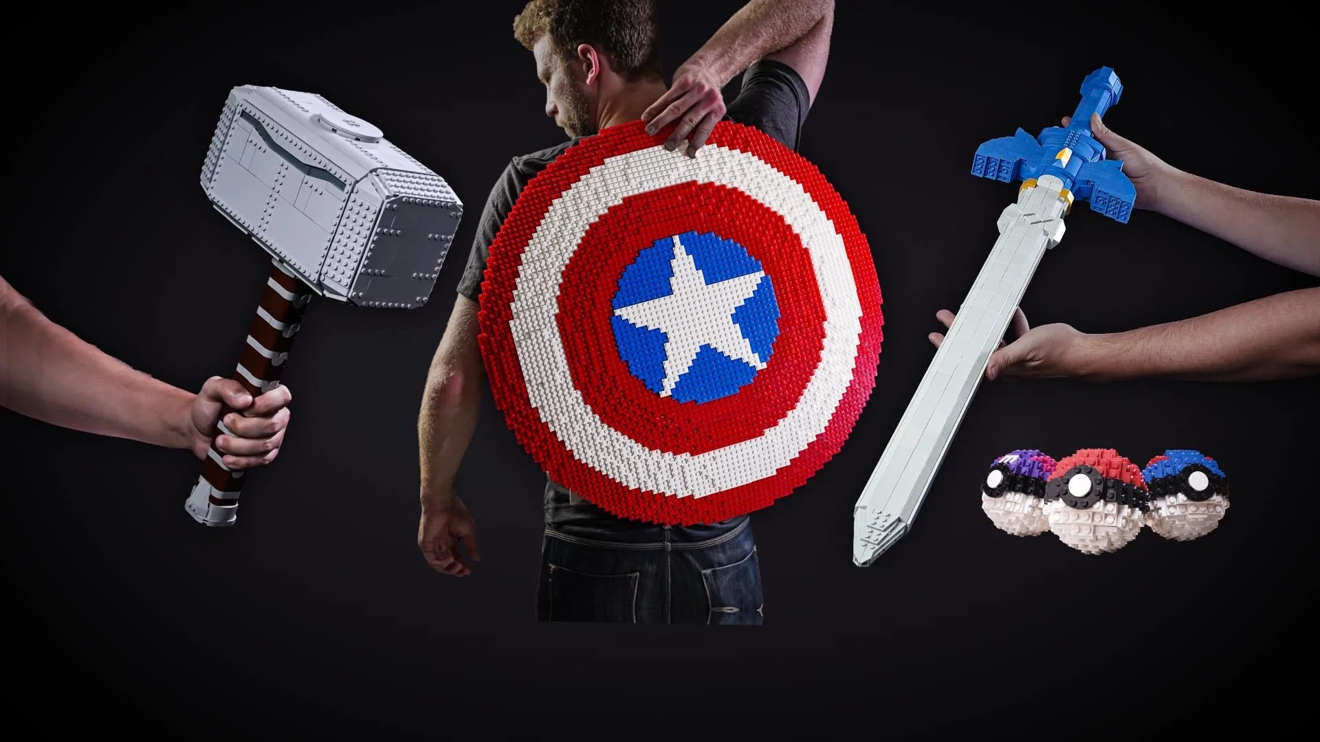 replica weapons built with LEGO bricks at Bricker Builds